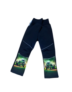 jarní kalhoty softshell s potiskem - traktor